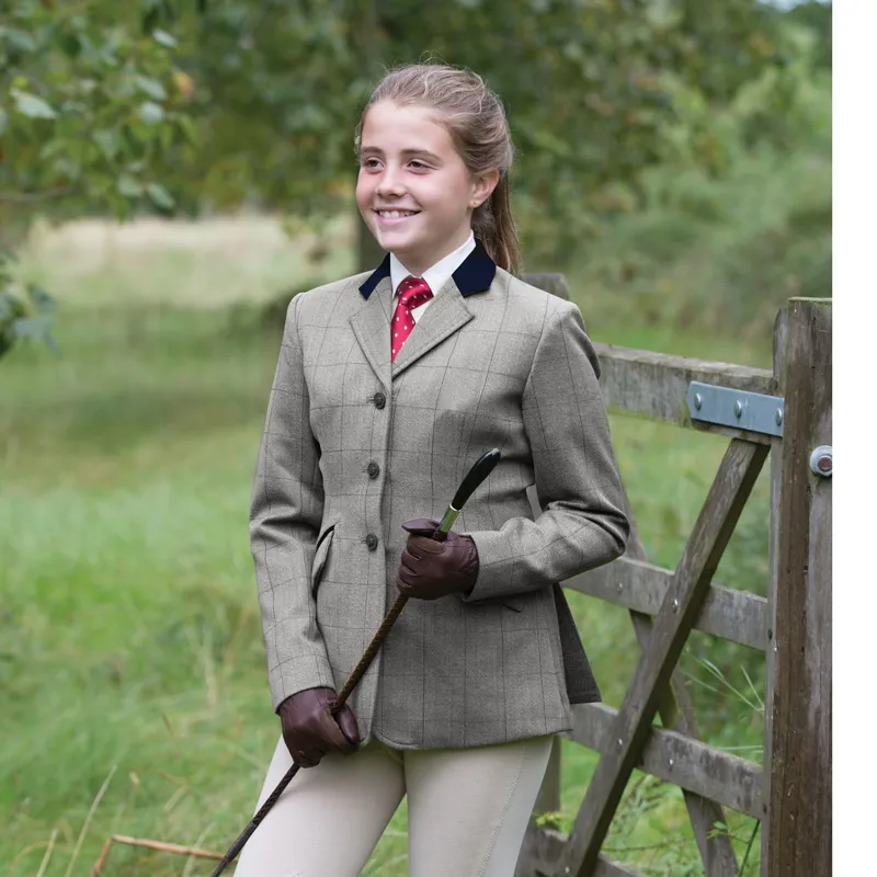 Equetech Foxbury Deluxe Tweed Jacket Junior in Olive-1